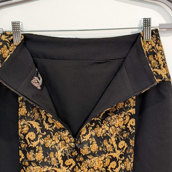 Black Gold High-Waisted Pencil Skirt Canadian Designers Annie 50 XS - Picture 5 of 11